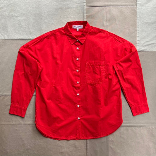 Jo Shirt in Cotton Poplin, Chili