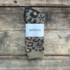Pile Leopard Crew Socks, Dark Olive