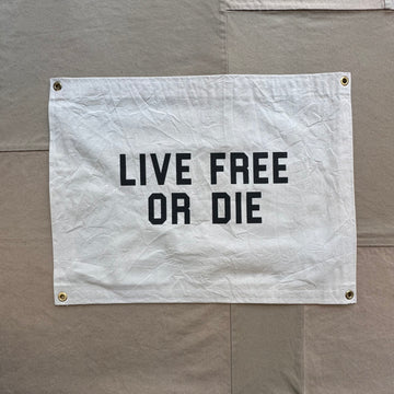 Live Free or Die Canvas Camp Flag