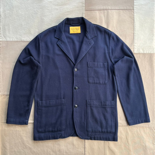 Herringbone Twill Weave 3 Button Soft Jacket, Navy