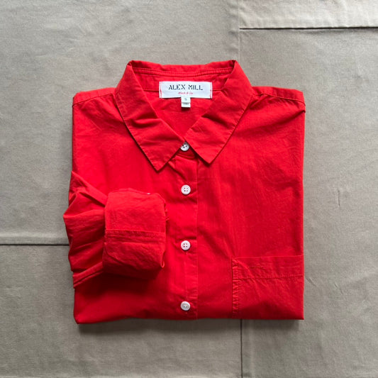 Jo Shirt in Cotton Poplin, Chili