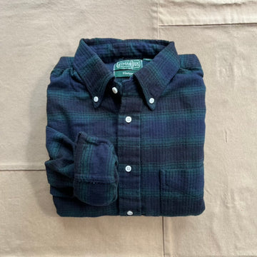Heavy Pique Flannel, Navy + Green