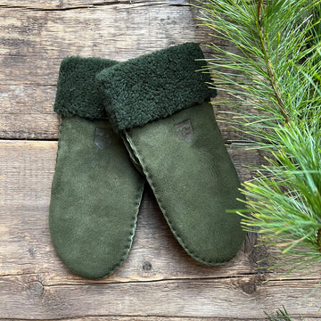 Women's Sheepskin Mitt, Green