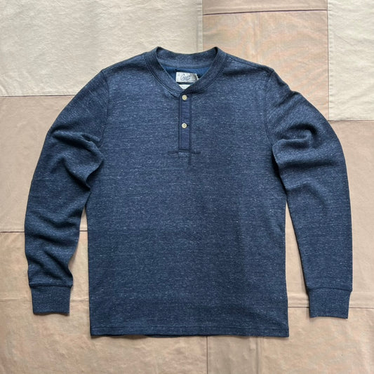New Windsor Double Cloth Henley, Navy Heather