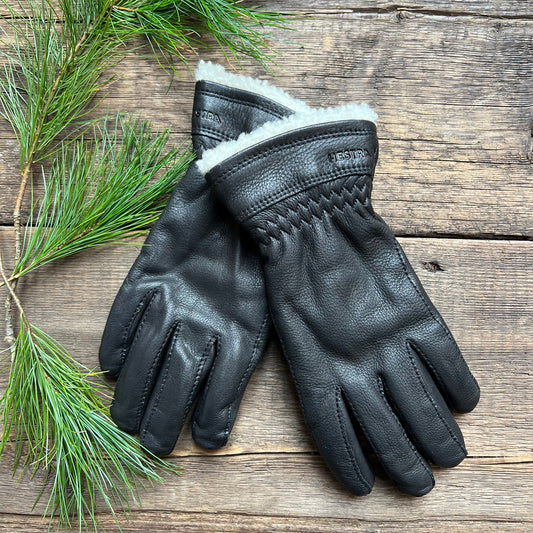 Women's Deerskin Primaloft Rib Glove, Black