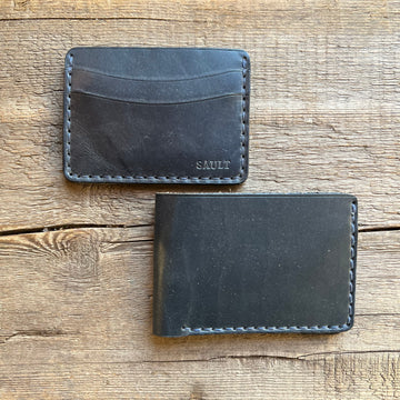 Hand Stitched Wallet, Navy