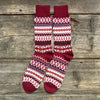 Faire Isle Wool/Cotton Socks, Port