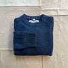 Waffle Knit Crew Sweater, Navy