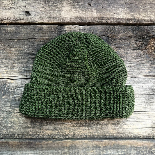 Waffle Watch Cap, Olive Green