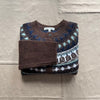 Charlotte Fairisle Sweater in Wool, Chestnut