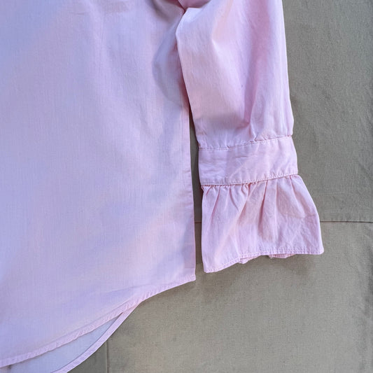 Easy Ruffle Shirt in Cotton, Pink