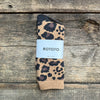 Pile Leopard Crew Socks, Dark Beige