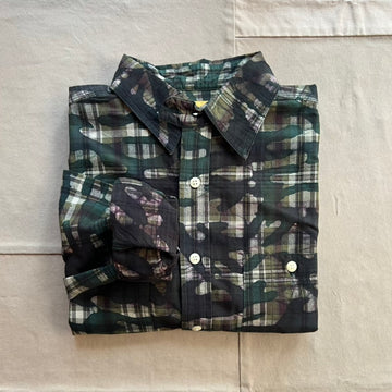 Utility Shirt, Batik Print Camo Madras