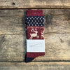 Holiday Deer Crew Socks, Wine