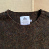 Brushed Wool Crew Sweater, Carob