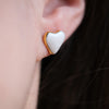 Heart Stud Earrings, White