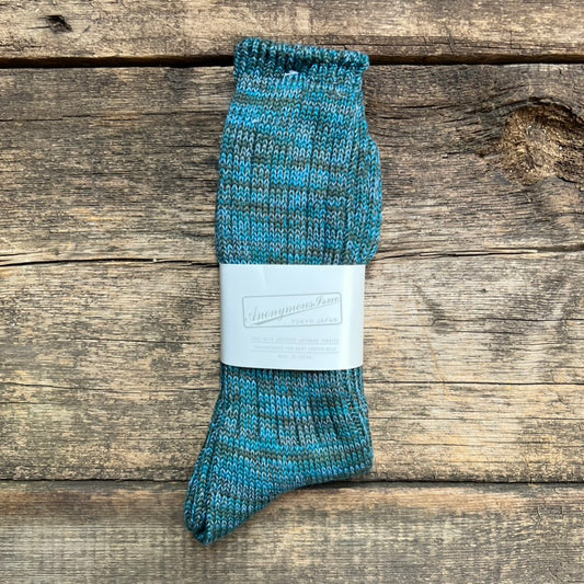 5 Color Mix Crew Sock, Teal