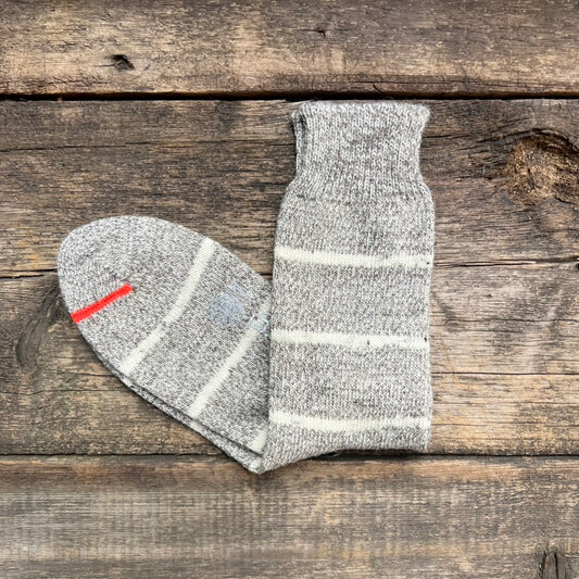 Pinstripe British Wool Socks, Silver