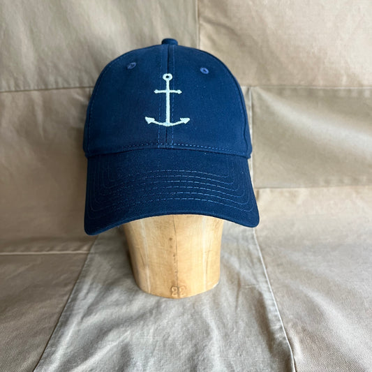 Anchor Needlepoint Cap, Navy