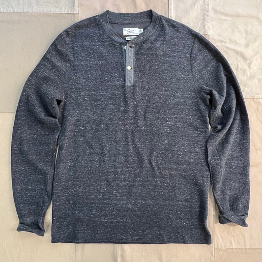 New Windsor Double Cloth Henley, Charcoal Heather