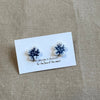 Flower Bloom Earrings, Blue and White