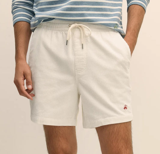 6" Friday Shorts in 8-Wale Cotton Corduroy, White