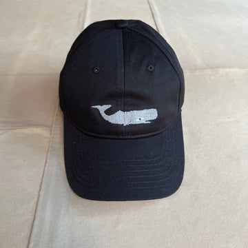 Whale Needlepoint Hat, Black