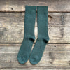Cotton Wool Ribbed Crew Sock, Dark Green