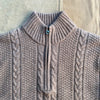 Cable Knit 1/4 Zip Sweater, Taupe