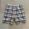 9" Cotton Madras Shorts, Khaki Multi