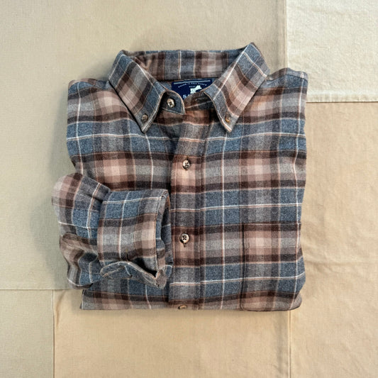 Lightweight Flannel Shirt, Camel Plaid