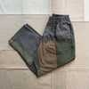 Olive Patchwork Twill Oxford Pant