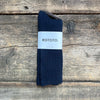 Cotton Wool Ribbed Crew Sock, Navy