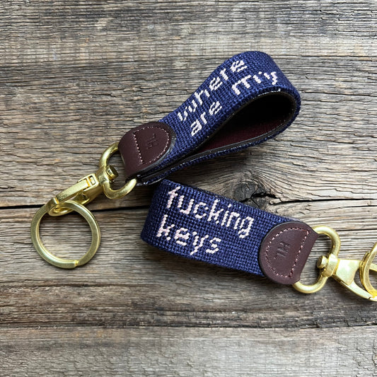 "Where Are My Fucking Keys" Key Fob, Navy