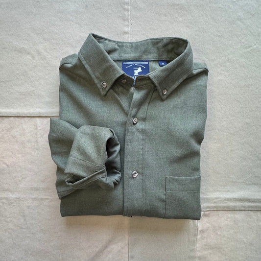 Long Sleeve Button Down, Military Olive