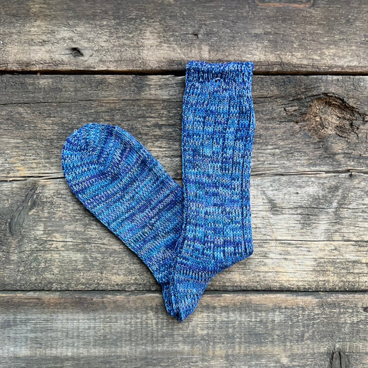 5 Color Mix Crew Sock, Blue