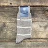 Pinstripe British Wool Socks, Stone