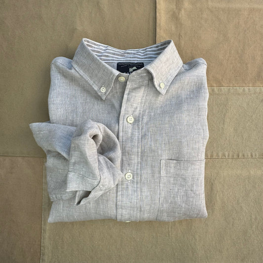 Long Sleeve Linen Shirt, Edgecomb Gray