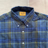 Madras Cotton Shirt, Indigo Olive Check