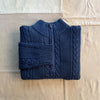 Cable Knit 1/4 Zip Sweater, Navy