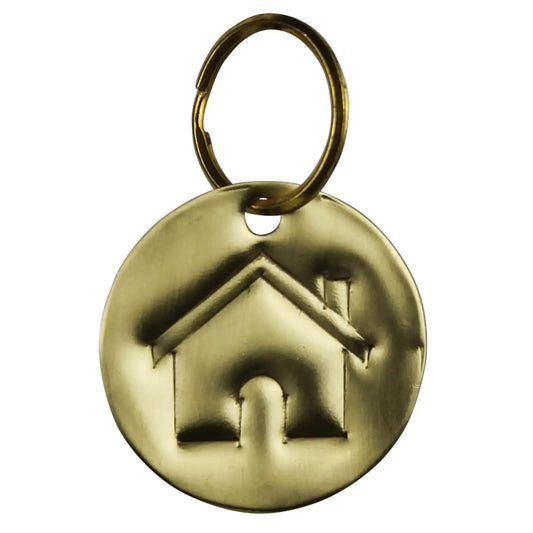 Pressed Brass Keychain, House