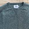 Brushed Wool Crew Sweater, Graphite Green