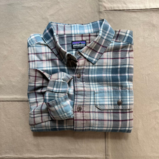 Men's Long Sleeve Lightweight Fjord Flannel Shirt, Depth Blue Sage