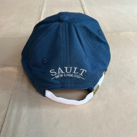 Whale Needlepoint Hat, Navy