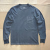 Long Sleeve Recycled Cotton Pocket Tee, Navy