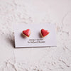 Heart Stud Earrings, Red