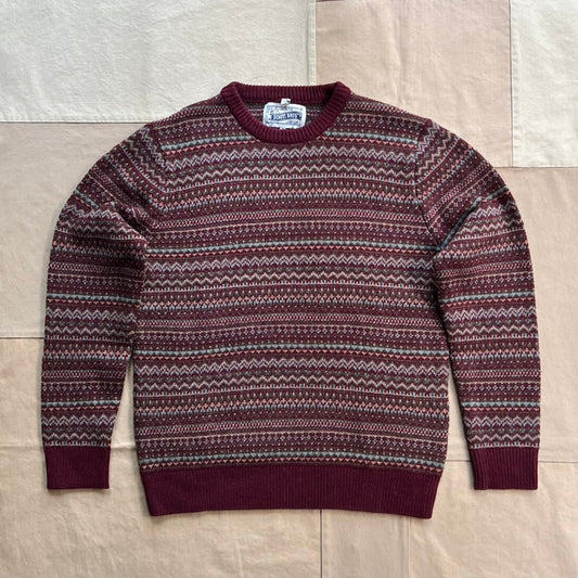 Fair isle Crewneck Sweater, Burgundy