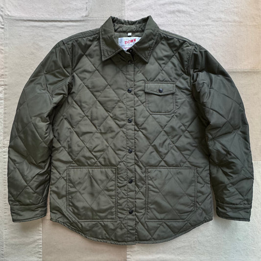 Down-filled Quilted Shirt Jacket, Olive