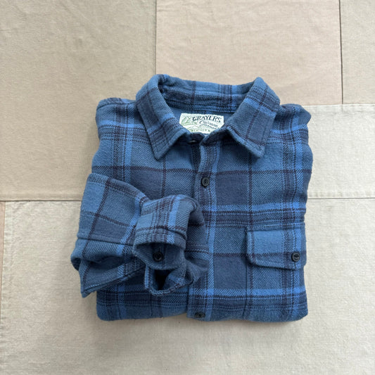 Scarboro Heritage Heavy Flannel, Navy Auburn