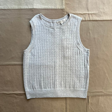 Odette Sweater Tank in Cotton Cashmere, Heather Gray